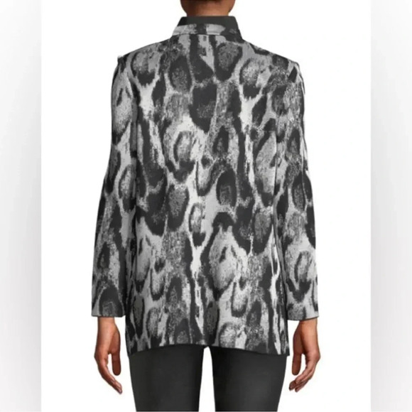 Misook "Snow Leopard" knit jacket Large - Picture 12 of 12